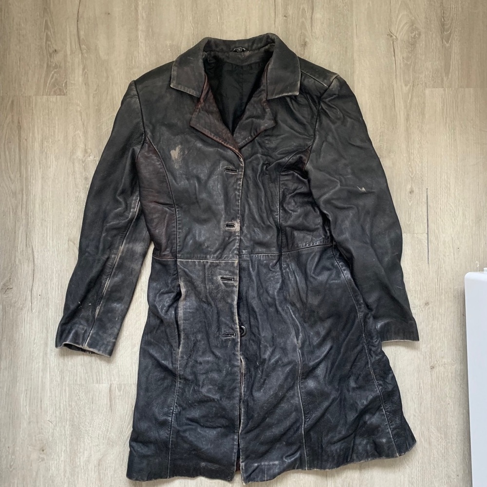 Vintage Leather Trench Coat